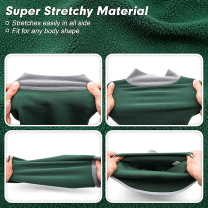 cyeollo 2 Pack Dog Sweater Fleece Vest Pullover Pet Sweatshirt Reflective Lightweight Dog Clothes for Large Dogs Boy Girl Pet Apparel Green, Grey, XXXL