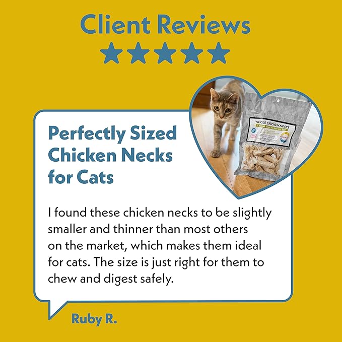 Fresh Is Best Freeze Dried Dog Treats - Raw Chicken Necks for Dogs & Cats - Training Treats for Dogs in Resealable Zipper Bag - High-Protein Single Ingredient Dog Treat - Made in The USA