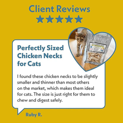 Fresh Is Best Freeze Dried Dog Treats - Raw Chicken Necks for Dogs & Cats - Training Treats for Dogs in Resealable Zipper Bag - High-Protein Single Ingredient Dog Treat - Made in The USA