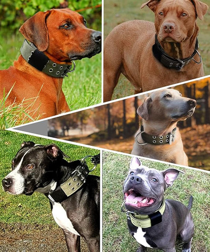 Dog Collar for Large Dogs - 2" Wide Tactical Collars with Handle for Extra Large Breed Dogs, Camo Military Heavy Duty 1/3" Thick Puppy Collar K9 Nylon Pet Collar M