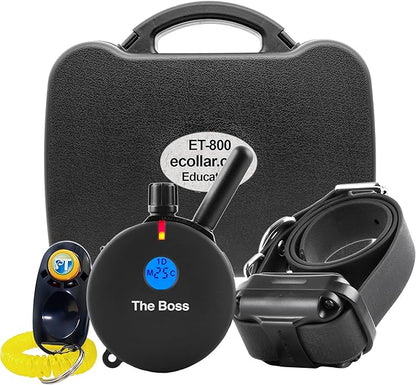 Educator ET-800 The Boss E Collar for Dog Training with Remote - 1 Mile Range, Waterproof, 100 Blunt Stimulation Levels, Tone or Vibration Mode, Night Light Tracking for Small, Medium & Large Dogs