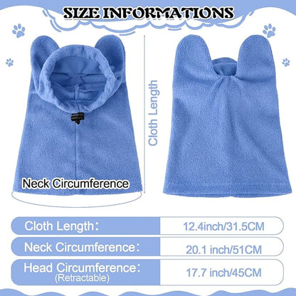 Clysee Winter Dog Hats Quiet Ears for Dogs Ear Muffs Pet Neck Warmer Scarf Hoodie Noise Protection Cover Beanie Head Wrap Costume for Pet Dog Cats (Sky Blue,L)