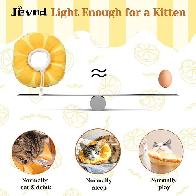 Jevnd Kitten Cones After Surgery 0-6 Months, Donut Extra Small Kitten Cone Collar Soft to Stop Licking Neck, Elizabethan Kittens e Collar for Recovery, xs Small Cat Cone Spray, Pet Soft Cone for Cats