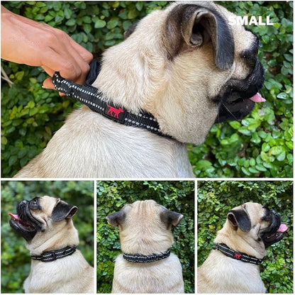 Tuff Pupper Heavy Duty Dog Collar with Handle | Ballistic Nylon Heavy Duty Collar | Padded Reflective Dog Collar with Adjustable Stainless Steel Hardware | Convenient Sizing for All Breeds