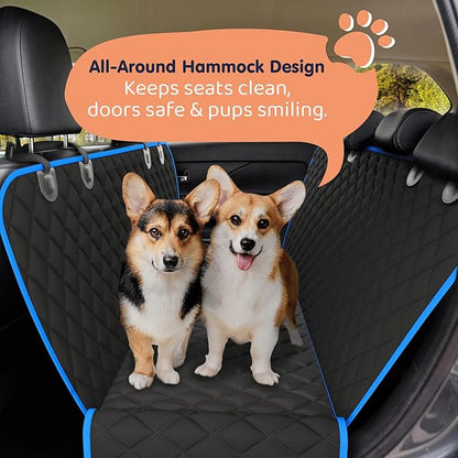 Petloox Dog Car Seat Cover for Back Seat, Waterproof Hammock for Car, SUV & Truck, Non-Slip Backseat Cover for Dogs, Heavy-Duty Dog Hammock Style Seat Protector Pets, Easy to Install & Clean
