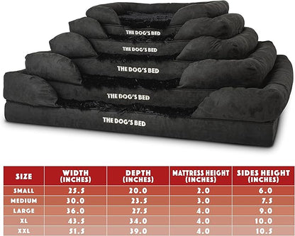 The Dog’s Bed, Medium Black Faux Fur, Memory Foam, Pain Relief: Arthritis, Hip & Elbow Dysplasia, Post Surgery, Lameness, Supportive, Calming, Washable Cover, Veterinary Approved