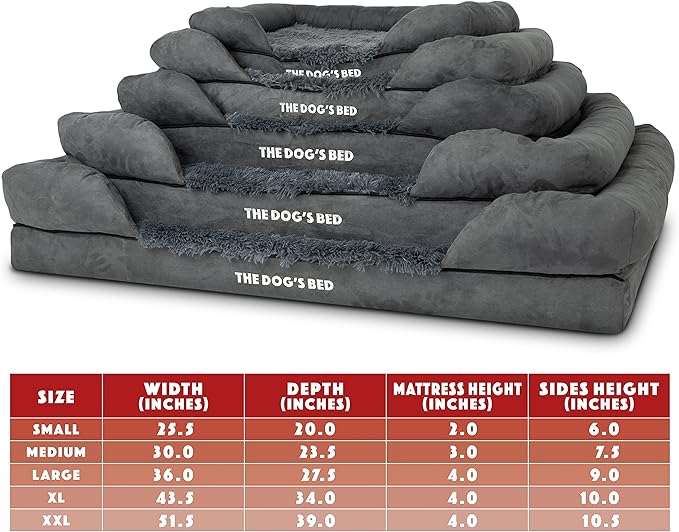 The Dog’s Bed Medium Oxford Grey, Memory Foam, Pain Relief: Arthritis, Hip & Elbow Dysplasia, Post Surgery, Lameness, Supportive, Calming, Waterproof Washable Cover, Veterinary Approved