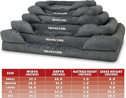 The Dog’s Bed Medium Oxford Grey, Memory Foam, Pain Relief: Arthritis, Hip & Elbow Dysplasia, Post Surgery, Lameness, Supportive, Calming, Waterproof Washable Cover, Veterinary Approved
