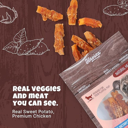 Havira 1.5 LB Value Pack Sweet Potato Dog Treats, Healthy Chicken Wrapped Dog Chews Made with Real Veggies, Easy to Digest Gentle Daily Rewards for Picky Dogs