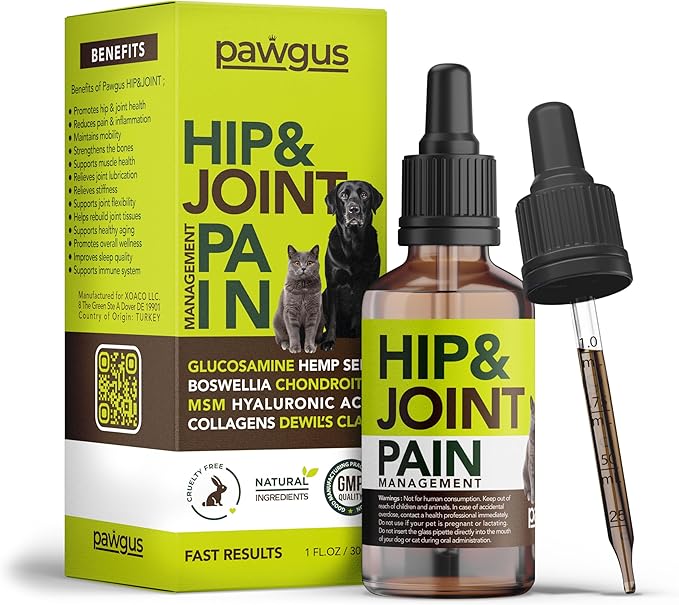 Hip and Joint Support for Dogs Cats - Pain Relief with Glucosamine, Chondroitin, Boswellia, MSM, Hyaluronic Acid, Collagens, Dewil's Claw - Healthy Aging- Mobility Lubrication, Stiffness Relief