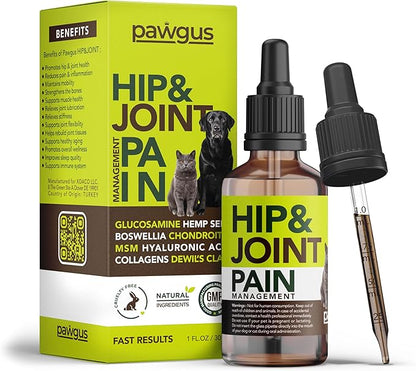Hip and Joint Support for Dogs Cats - Pain Relief with Glucosamine, Chondroitin, Boswellia, MSM, Hyaluronic Acid, Collagens, Dewil's Claw - Healthy Aging- Mobility Lubrication, Stiffness Relief