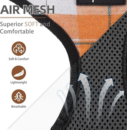 PUPTECK Soft Mesh Dog Harness and Leash Set Pet Puppy Cat Comfort Padded Vest No Pull Harnesses, Orange, XS