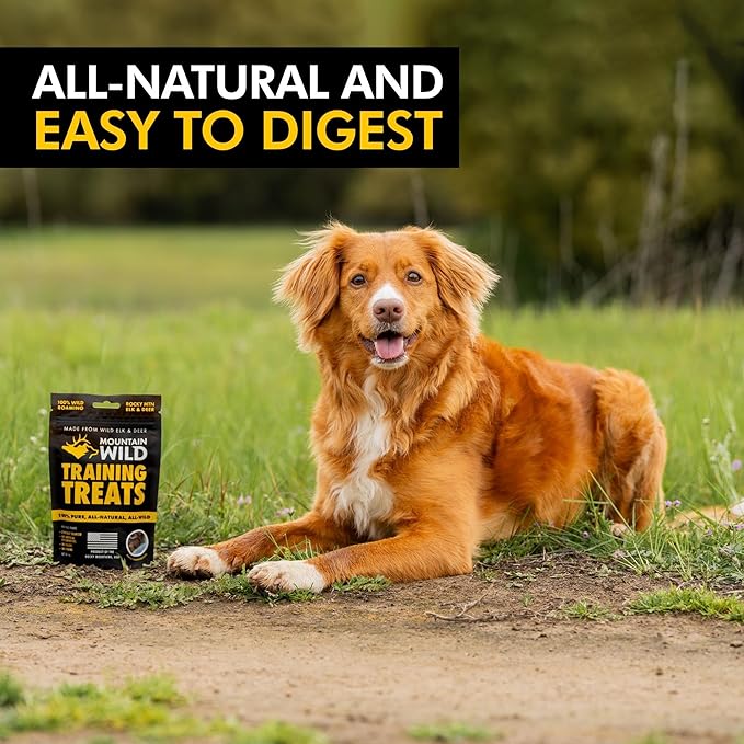 MOUNTAIN WILD Training Treats for Dogs & Puppies – Elk & Venison Protein Puppy & Dog Treat – High Value, All-Natural, No Fillers, Grain-Free, No Artificial Preservatives – 4oz, 1 Bag