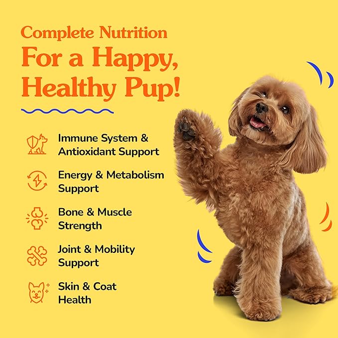 Dr Jay's Romps Dog Multivitamin Chews - Collagen Type II for Joint, Skin & Coat Support - Daily Dog Vitamins & Supplements for Immune & Digestion Health - Soft Chews for All Life Stages - 30 Count