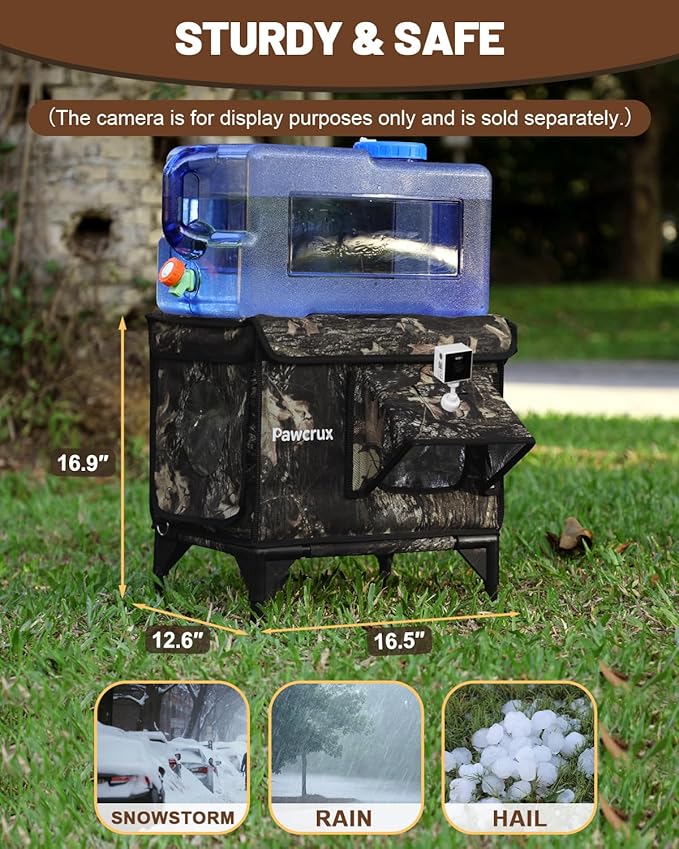 Heated Cat House for Outdoor Cats, Waterproof Insulated Outdoor Cat House with Heating Pad, Weatherproof Elevated Heated Cats House for Outside Feral Cats(Leaf, 16.5" L x 12" W x 18" H)
