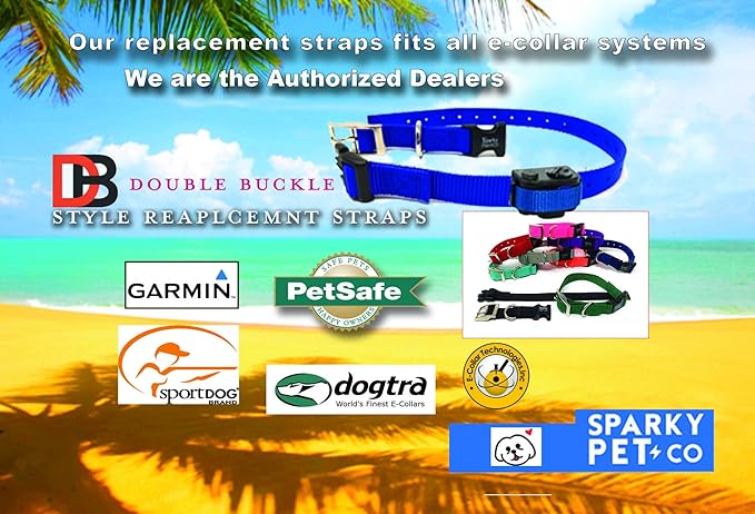 Sparky Pet Co - ECollar Replacement Strap - Easy Release Double Buckle Dog Collar - Rugged Nylon - Adjustable - D Ring - Quick Release Metal Clasp - for Invisible Fence Systems - 1" x 28" - Pink