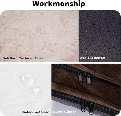 PetFun Orthopedic Dog Bed Couch for Large Sized Pets with Egg Foam Support, Four-Sided Bolster Cushions, Soft Tear-Resistant Fabric, and Removable Machine Washable Plush Cover