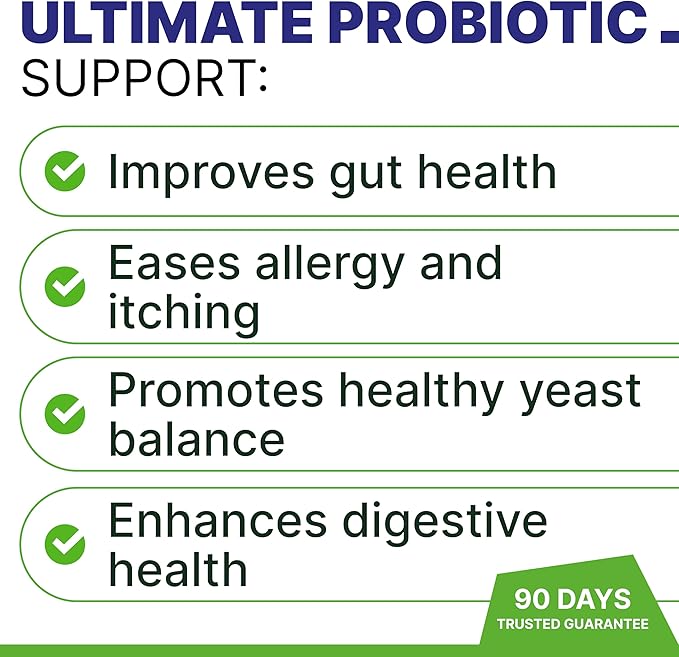 Dog Probiotic Chews for Digestive & Gut Health - Advanced Formula with Yeast, Enzymes & Fiber - Diarrhea Gas Stomach Relief Treats - Chewable Pet Digestion Supplement (120Ct Peanut Butter)