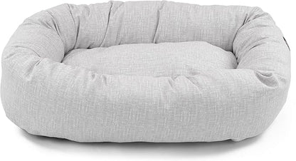 Majestic Pet 40 Inch Bagel Calming Dog Bed Washable – Cozy Soft Round Dog Bed with Spine Support for Dogs to Rest Their Head - Fluffy Donut Puppy Mat 40x29x9 (Inch) Large – Gray