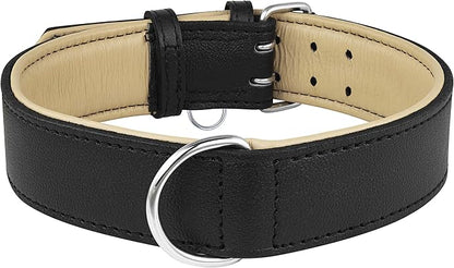 Riparo Black Dog Collar, Puppy Collar, Leather Dog Collar with Dog Tag Holder, Small Dog Collar for Small Dogs (S: 0.75” Wide for 10”-13.5” Neck, Black)