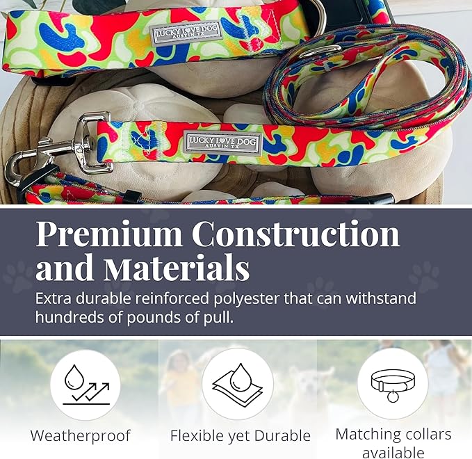 Lucky Love Dog Leash, Pattern Oscar Dog Leash, Small, Durable & Long Lasting (Oscar, Small)