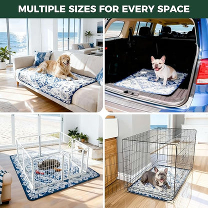 FXW Washable Pee Pads for Dogs, Puppy Pads with Super Absorbent, Specifically Designed for Rollick/Homeplus 24inch 8 Panels Dog Playpen, 63" Square, Mandala Blue, 1 Pack