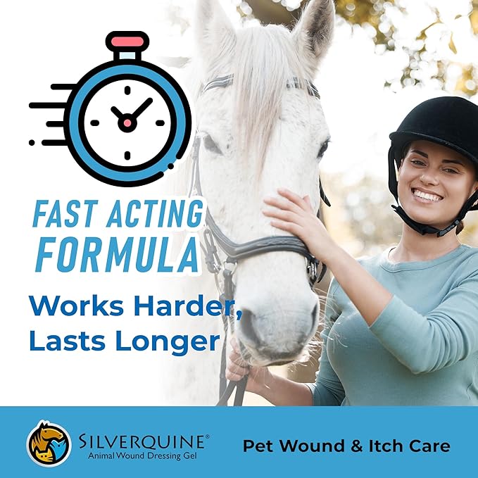 Silverquine Dog Wound Care Gel - Hot Spot Gel Solution for Dogs and Cats - Safe If Licked, Odorless Silver Hydrogel Ointment for Pets Cuts, Burns, Scratches, Sores and Skin Concerns - 4.0 Oz