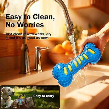 Interactive Dog Chew Sound Toy, Made of TPR Material, is bite-Resistant and Durable. It can be Used for Dog Teeth Cleaning and Training, and is an Ideal Toy for Dogs.（Blue）