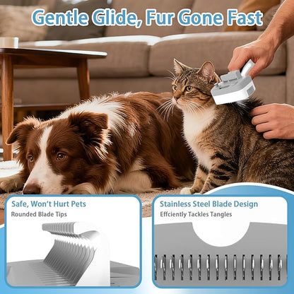 Pawimood Pet Steam Brush for Dogs & Cats – Self Cleaning, 3 in 1 Hair Removal Comb Steam for Shedding & Dematting for Long & Short Haired Pets,Includes Pet Essence
