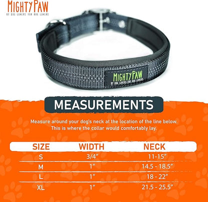 Mighty Paw Ultra Soft Dog Collar - Ultimate Comfort with Soft Neoprene Padding - All-Metal Adjustable Buckle for Large & Small Dogs - Mighty Strong for Long Lasting Durability - Stay Safe and Visible