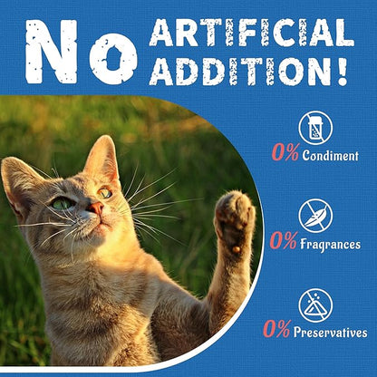 Just Try 16 OZ Tuna Cat Treats for Indoor Cats Training Treats with Real Tuna Omega-3 for Cats Joint Support & Skin Coat Health & Dental Care