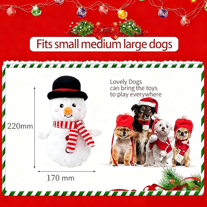 Dog Toys,Plush Dog Toy,Squeaky Plush Puppy Dog Chew Toys for Small Medium Large Dogs (Christmas E)