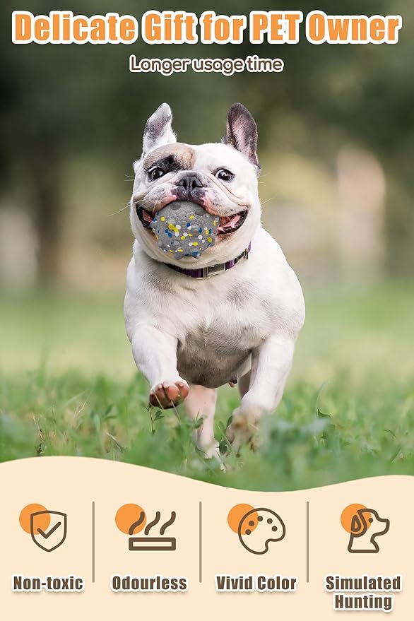Moonorange Dog Tennis Balls for Aggressive Chewers, Indestructible Durable Bouncy Interactive Toy for Dogs Fetch Game Lightweight Floating Outdoor Training(4Pcs Medium)