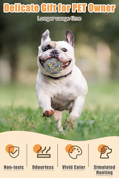 Moonorange 1.96'' Dog Balls for Dogs Aggressive Chewers Indestructible Tennis Durable Bouncy Interactive Dog Toy Balls for Fetch Game Floating Training(Grey Small)