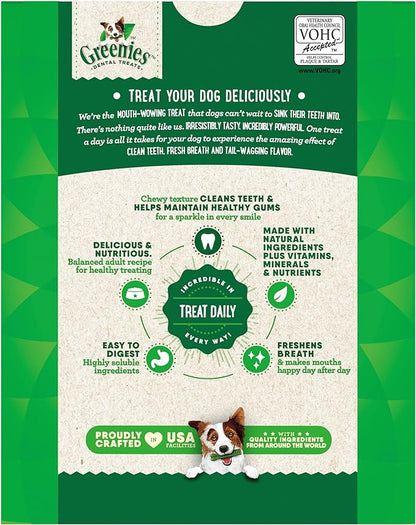 Greenies Veterinarian-Recommended Natural Dental Dog Treats, Large Size, Original Flavor, 27 oz. Pack, 17 Count