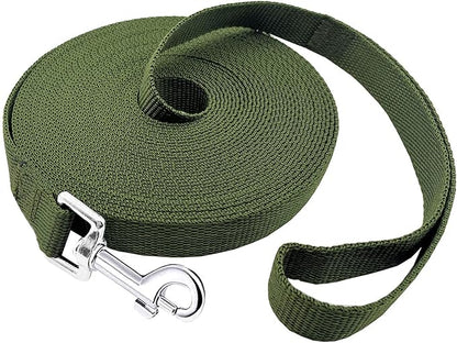 PETGOGO 15ft 20ft 30ft 40ft 50ft Long Dog/Puppy Lead Obedience Recall Training Dog Leashes for Small Medium Dogs Camping, Training, Play, or Backyard (40 FT, Green)