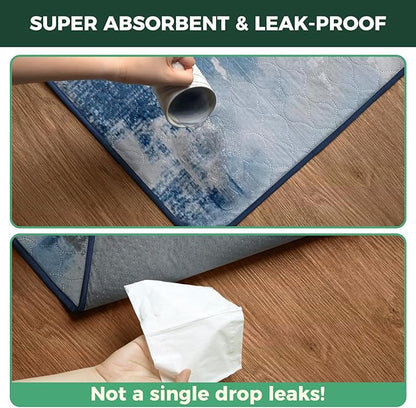 FXW Washable Pee Pads for Dogs, Puppy Pads with Super Absorbent, Specifically Designed for 36inch Cages, 23" x 35" Rectangle, Tie-Dye Blue, 2 Packs
