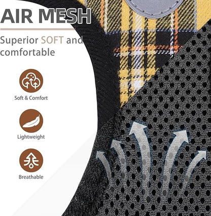 PUPTECK Adjustable Dog Harness Collar and Leash Set Step in No Pull Pet Harness for Small Medium Dogs Puppy and Cats Outdoor Walking Running, Soft Mesh Padded Reflective Vest Harnesses, Yellow, XL
