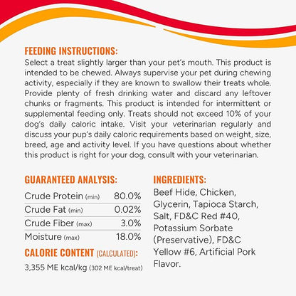 Good ‘n’ Fun Triple Flavor Rolls for Large Dogs, 6 Count, Treat Your Dog to Long-Lasting Chews Made with Real Beef Hide and Chicken