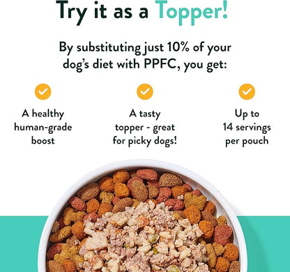 Portland Pet Food Company Fresh Dog Food Pouches - Human-Grade Topper Mix-Ins & Wet Pet Meals - Small & Large Breed Puppy & Senior Dogs - Gluten-Free Limited Ingredient Meal Toppers - 8 Pack Variety