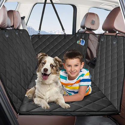Kytely Back Seat Extender for Dogs,Hard Bottom Dog Car Seat Cover for Back Seat Support 400lb, Waterproof Dog Car Hammock Travel Bed for Car SUV Truck