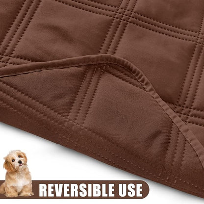 Smiry Waterproof Dog Bed Cover Blanket 40x50, Soft Reversible Pet Blanket, Washable Leakproof Cats Dogs Couch Cover for Sofa, Couch, Furniture, Lattice, Brown/Brown