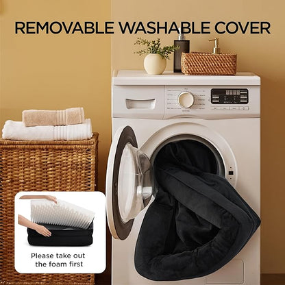 Bedsure Orthopedic Dog Bed Medium Size Dogs - Washable Medium Dog Cat Bed Waterproof, Comfort Pet Couch Sofa with Washable Removable Cover, Pets Bed with Nonskid Bottom, Black, 28"