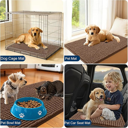 OLANLY Dog Door Mat for Muddy Paws 24x16, Ultra Absorbent Chenille Mud Doormat, Non-Slip Washable and Dirt Trapping Doormat for Indoor Entryway, Quick-Dry Indoor Pet Bed Mats for Dogs, Mocha