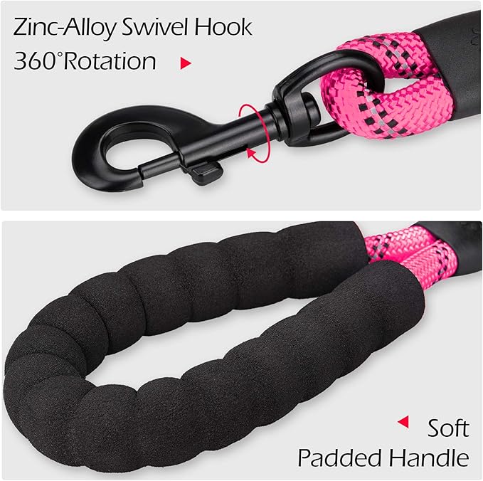 PoyPet Dog Harness and Leash Combo, Escape Proof No Pull Vest Harness, with 5 Feet Leash, Reflective Adjustable Soft Padded Pet Harness with Handle for Small to Large Dogs(Pink,S)