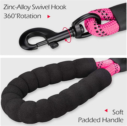 PoyPet Dog Harness and Leash Combo, Escape Proof No Pull Vest Harness, with 5 Feet Leash, Reflective Adjustable Soft Padded Pet Harness with Handle for Small to Large Dogs(Pink,S)