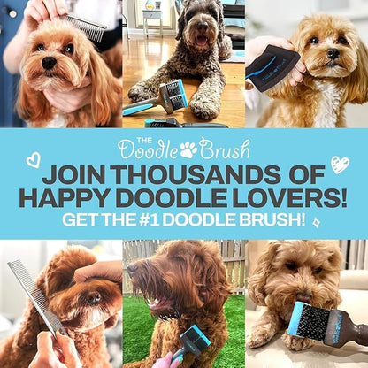The Doodle Brush, Slicker Brush for Dogs Detangler, Poodle Pin Dematting Dog Hair Brushes, Extra Long Pin Slicker for Goldendoodle, Cockapoo, Cavapoo, Tangle-Free Grooming Shiny Coat Pet Brushes