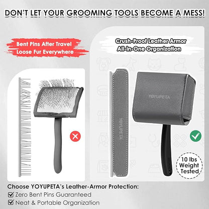 Large Slicker Brush for Dogs,Doodle Brush for Poodles, Goldendoodles, Labradoodle, Extra Long Pins for Detangling Matted Fur & Reducing Shedding, Dog Grooming Kit with Wooden Handle. Black