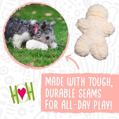 HuggleHounds Plush Dog Toy - Fuzzy Dog Toy, Plush, Soft Fleece, Interactive, Durable, For Small and Large Breeds, Puppy Toy - HuggleFleece Man, Grey