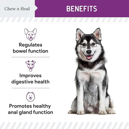 Chew + Heal Labs Glands Bowel Support - 14 oz of Stop The Scoot Powder for Scooting, Healthy Anal Glands, and Digestive Health - Made with Pumpkin Powder for Dogs